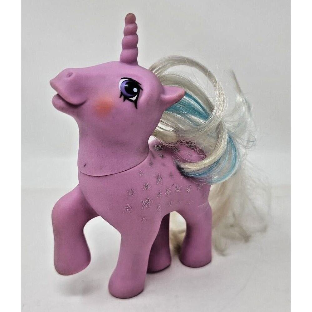 Vintage 1987 G1 My Little‎ Pony Milky Way Purple with Silver Stars U23